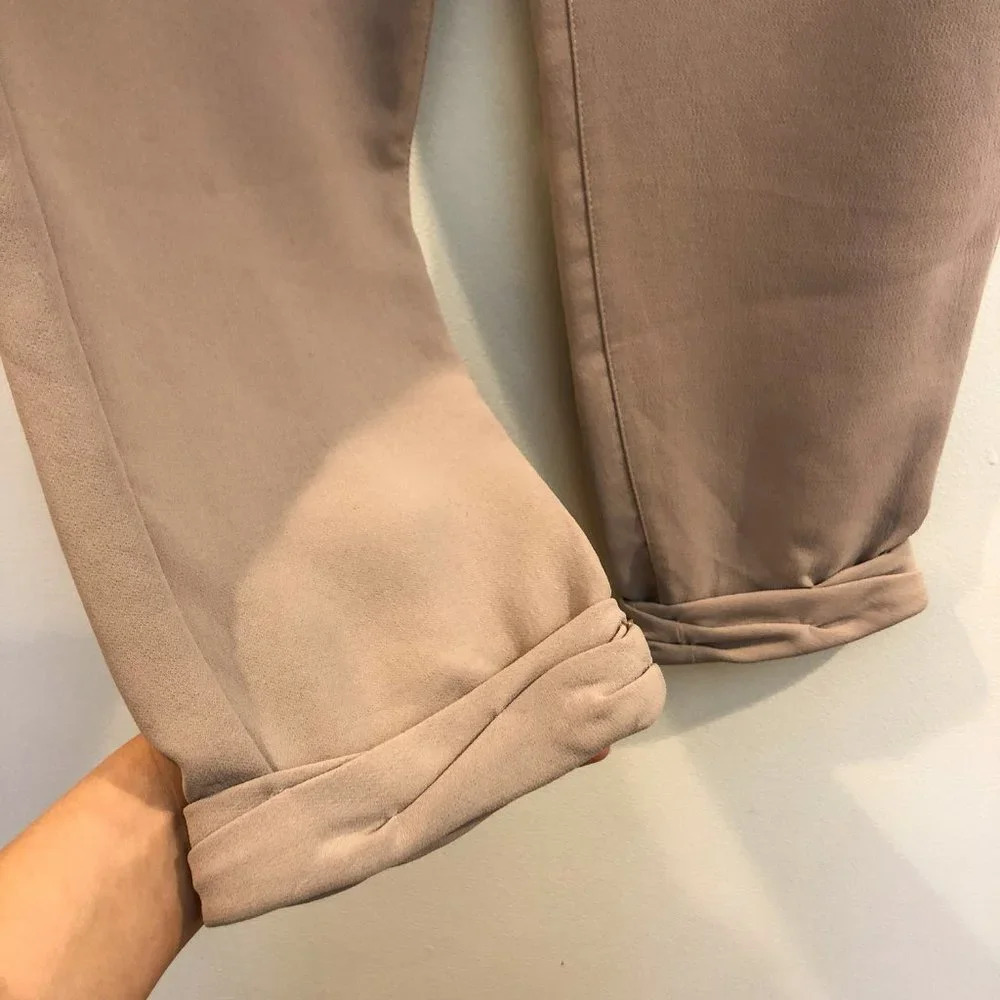 Wilfred Paperbag Cropped Polyester Silk High Waist Cream Tie Waist Dress Pants 6 - Picture 2 of 11